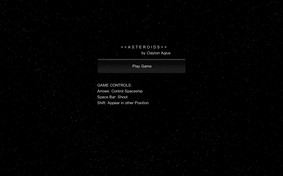 Asteroid Main Menu